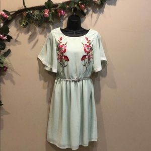 Modcloth Floral Belted Dress